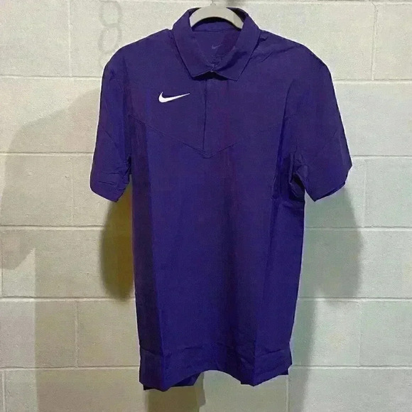 Nike Dri-Fit Mens Polo Coaching Shirt M Purple Football Sports Athletic Logo NWT - Picture 1 of 8